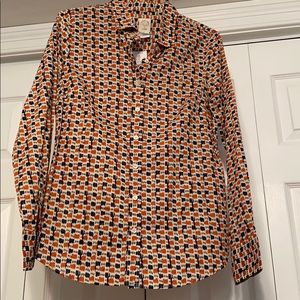 NWT J. Crew The Perfect Shirt Print Button Down!